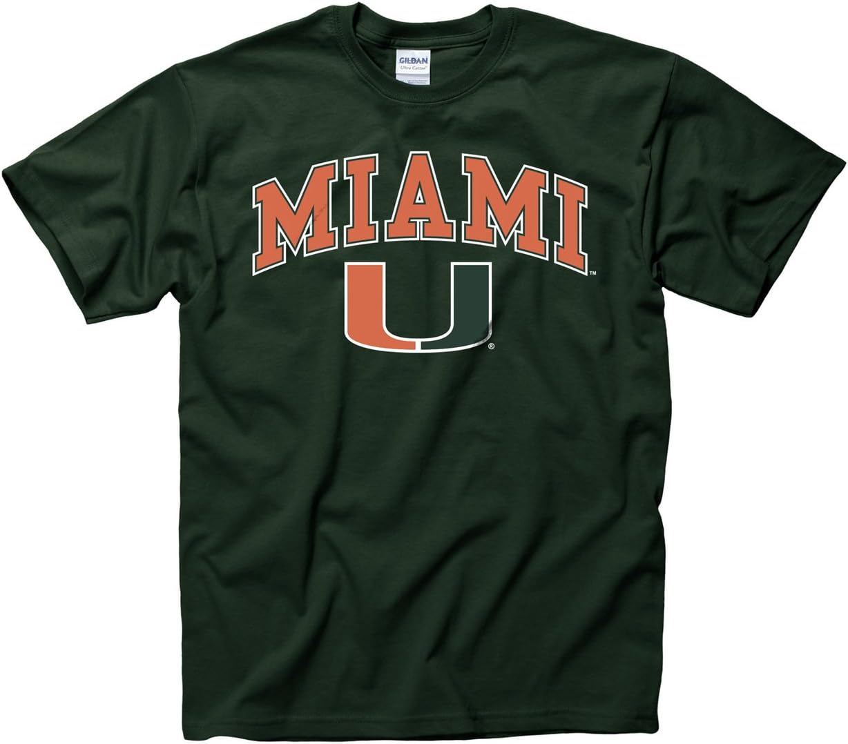 Campus Colors Miami Hurricanes Adult Arch & Logo Gameday T-Shirt - Green, Medium