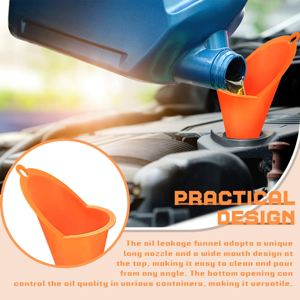 2 embudos de aceite de cuello largo, embudos para uso automotriz, embudo de aceite de cuello largo, embudo universal accesorios de automóvil para llenar aceites automotrices, aceites de motor,