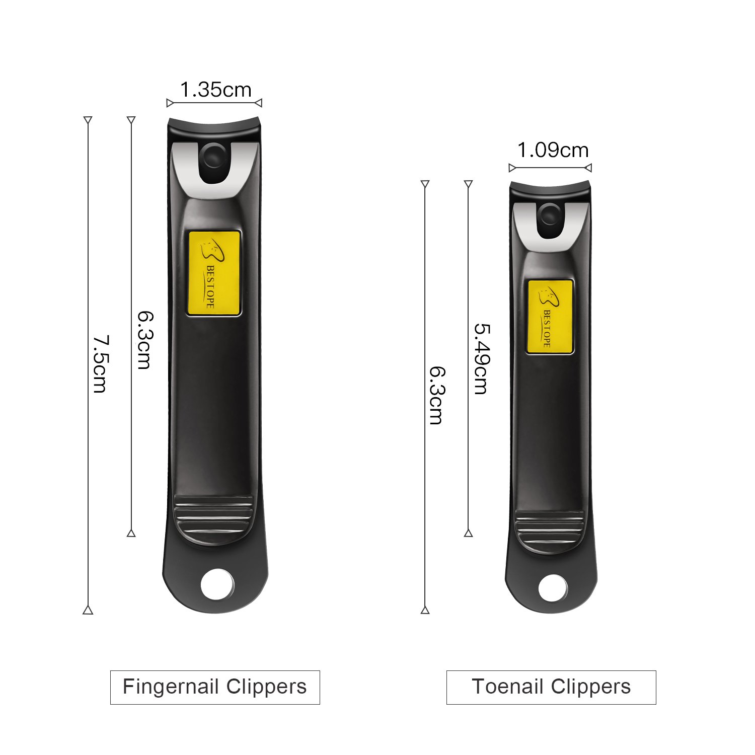 Bestope PRO Set Tagliaunghie Professionale 2 Pezzi- Taglia Unghie Professionali per Unghie e Piedi, Nail Clipper per unghie per Uomo e Donna