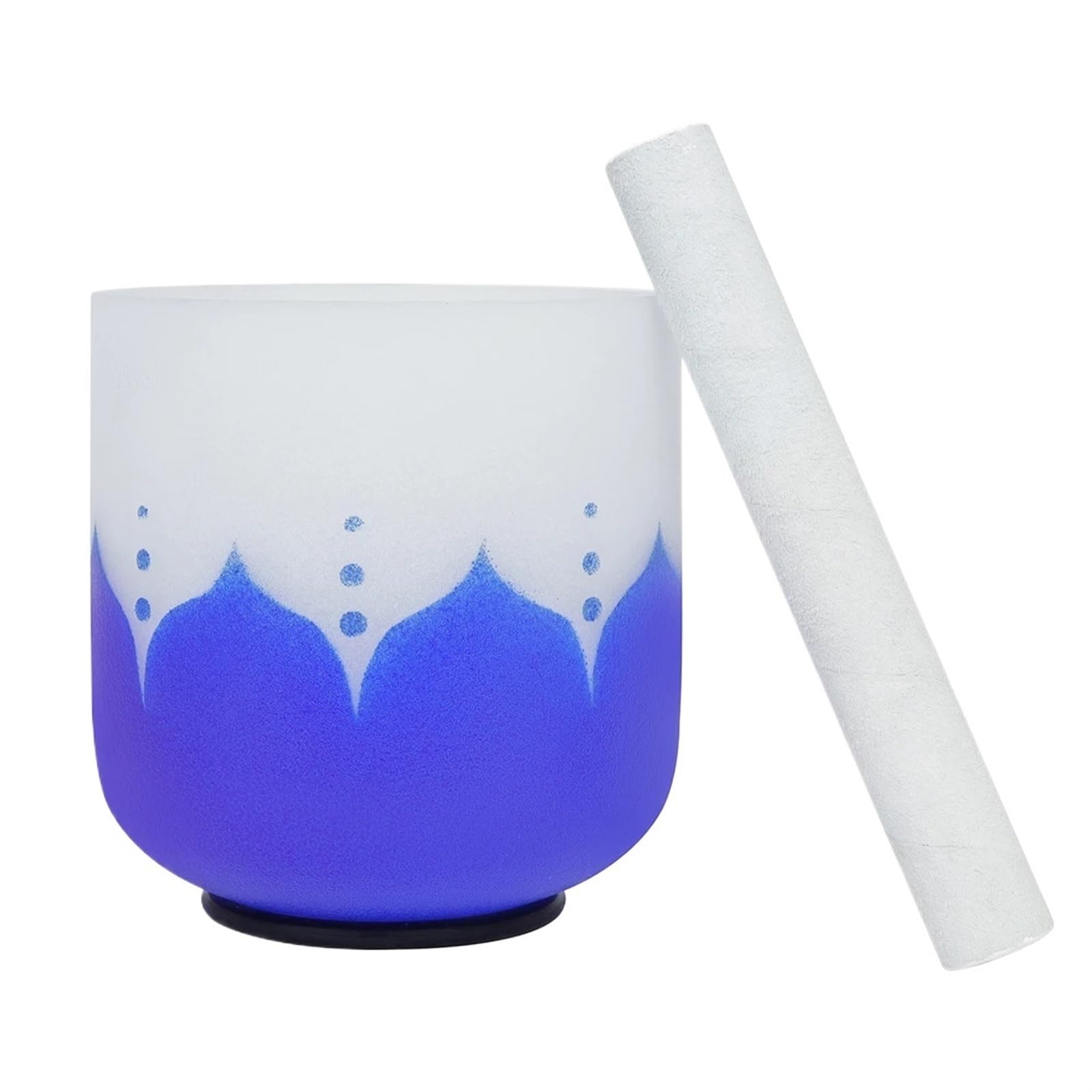 Kristall-Klangschale 6-12 Zoll blaue Klangschale A/B/C/D/E/F Tonart Musikschale Kristallschale mit Stick Percussion Instrument Zubehör(7 Inch A Key)