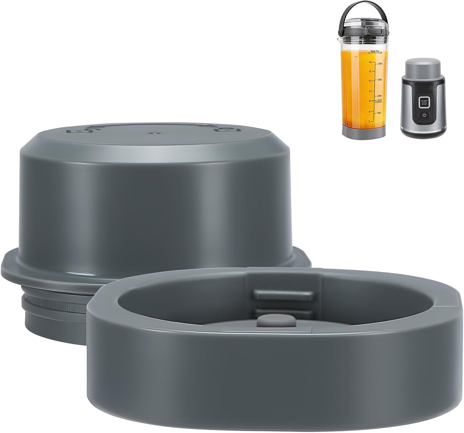 Replacement Blade Cover & Vessel Cap for Ninja Blast Portable Blender BC100/BC151, Parts & Accessories, Leakproof Food-Grade Dishwasher Safe (Black)