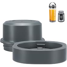 Replacement Blade Cover & Vessel Cap for Ninja Blast Portable Blender BC100/BC151, Parts & Accessories, Leakproof Food-Grade Dishwasher Safe Gray