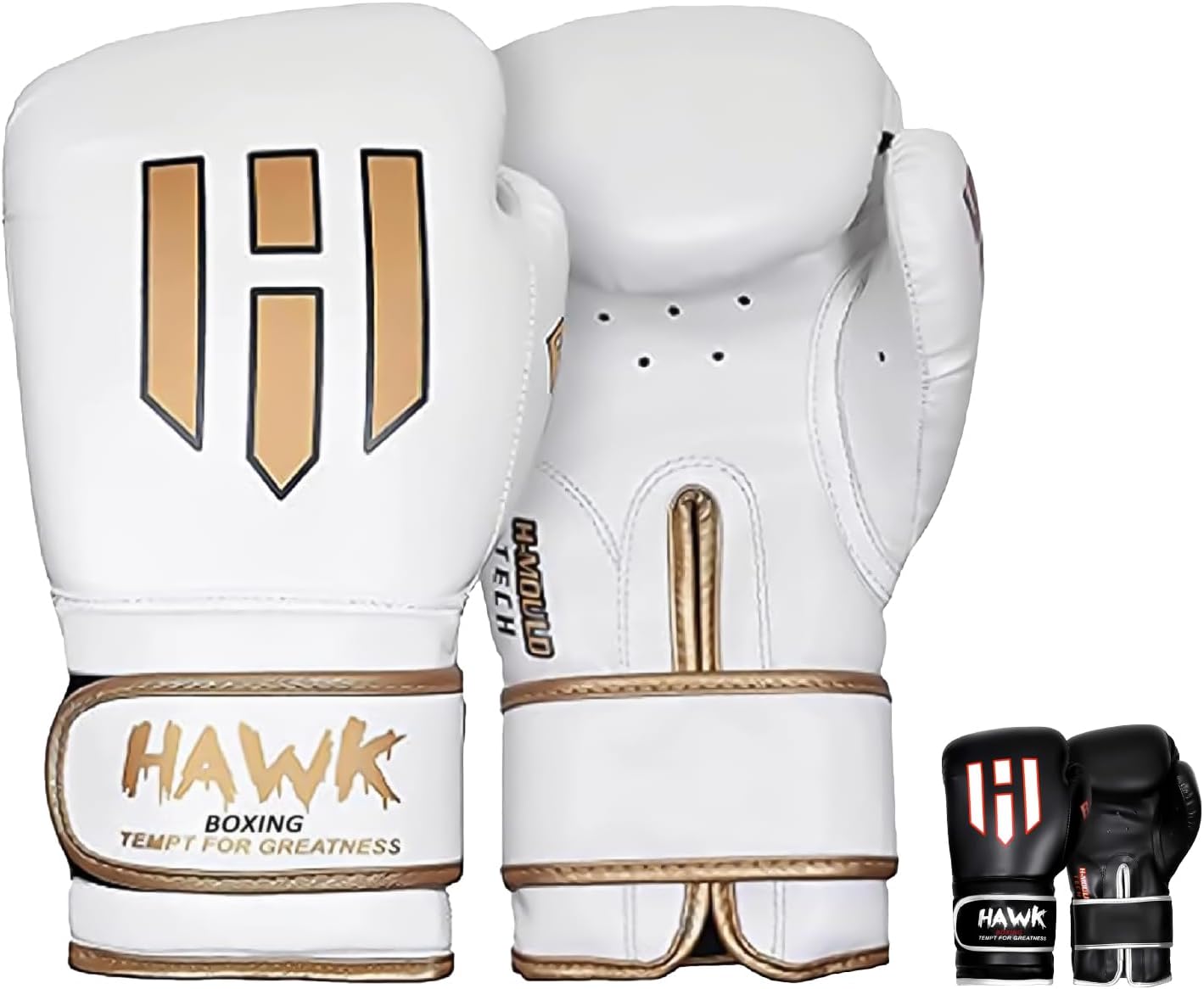 Hawk Boxing Gloves Training Gloves Bag Gloves Muay Thai UFC Sparring Gloves Kick Boxing Gloves, 1 Year Warranty!!!! (White, 16 oz)