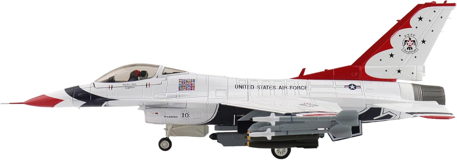Hobby Master | 1:72 Scale Diecast Military Aircraft Replica | F-16C Thunderbirds Warbird No.10, USAF, 1988 | Model HA38044