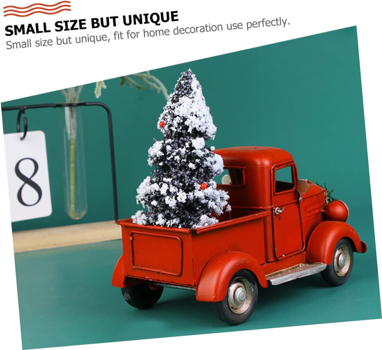 1pc Creative Retro Pickup Truck Ornament Vintage Iron Car Model for Christmas Decor Office Desk Decoration and Collectible Car Figurine