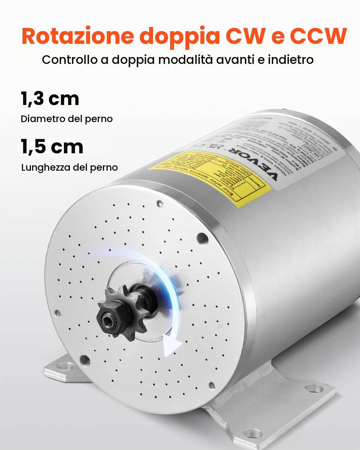 VEVOR Kit Motore Elettrico Senza Spazzole 2000 W Motore Elettrico 48 V a 4300 Giri/min con Regolatore di Velocità Aggiornato e kit Impugnatura Acceleratore per Go Kart, Bici Elettrica, Moto, Scooter
