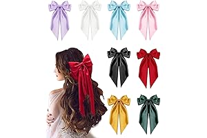 Assortment of 8 Silky Elegant Satin Oversized Barrette Clips