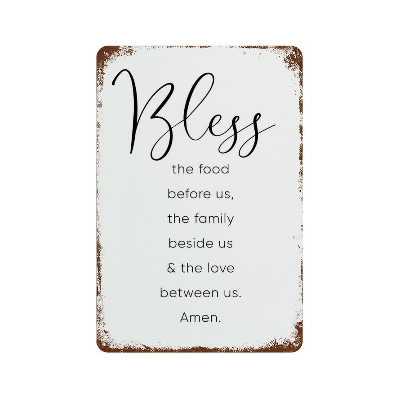 xiaoxiaoshen Christian Kitchen, Kitchen Signs, Catholic Prayer, Blessing Prints, Wall Decor Art Metal Tin Poster Modern Home Decor Art Home Bar Shop Decorations Vintage Sign 30x20cm