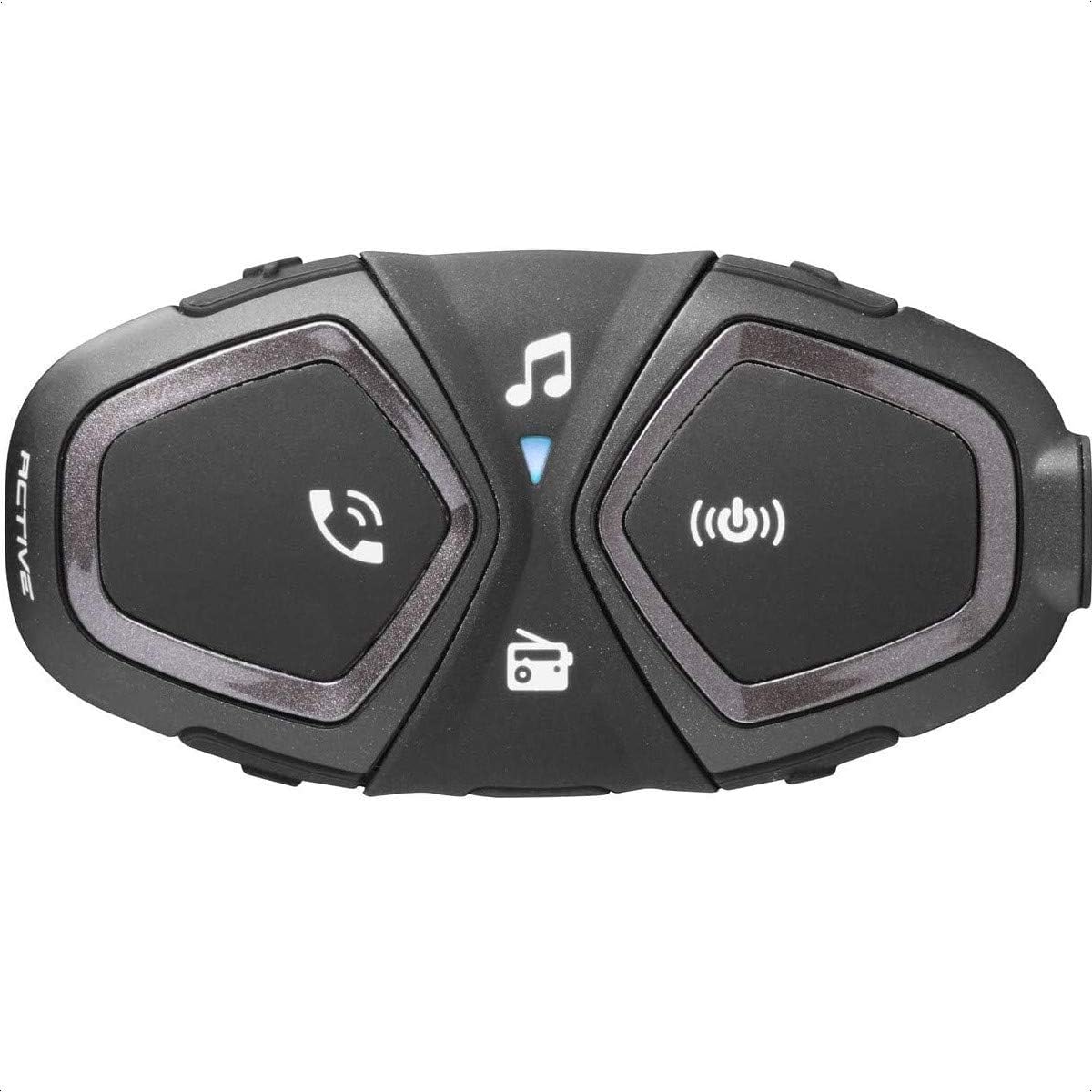 INTERPHONE ACTIVE HD - Singolo - Interfono Casco Moto Auricolari Stereo Alta Fedeltà 40mm, 4 motociclisti, Distanza max 1Km, Autonomia 15 ore, Radio, GPS, TFT, Impermeabile IPX67