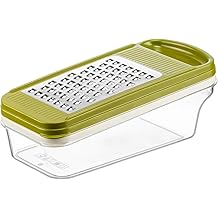 Orret Home 3-Blade Horizontal Grater, Rondo Chipper, Plastic Grater with Storage Container Chamber Cover, Multi-Functional Kitchen Tool, Effective Shopping and Grating for Vegetables and Fruits