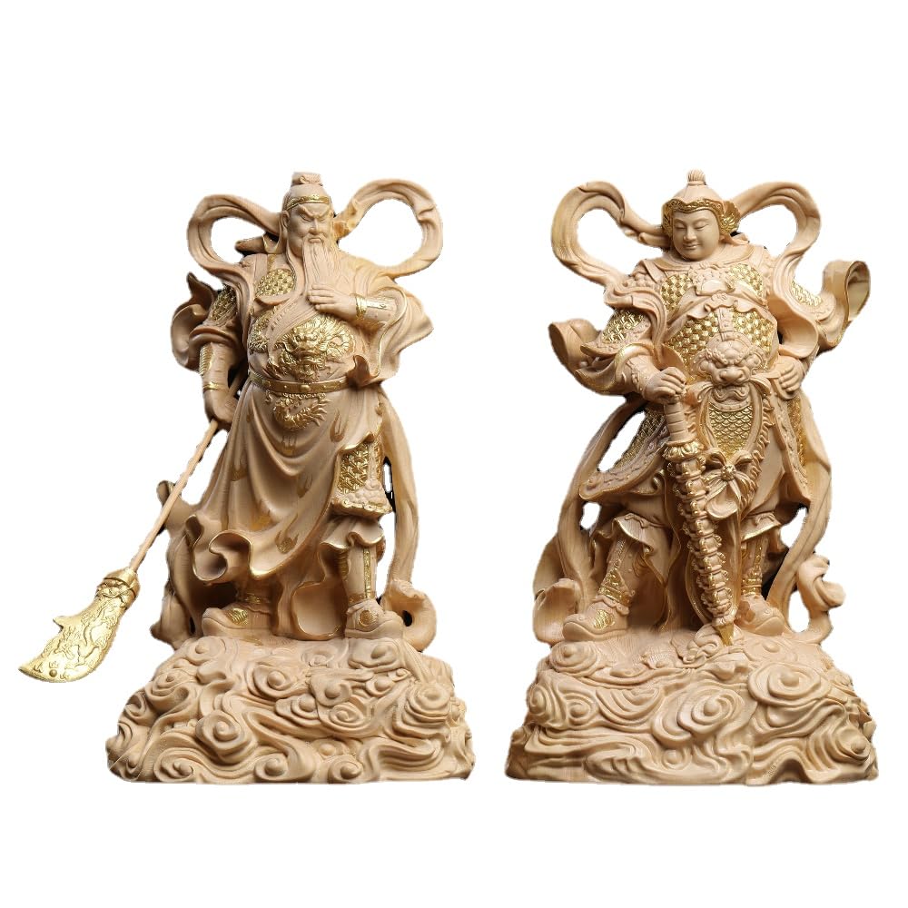 Amazon.co.jp: 小葉黄楊木 木彫仏像 彫刻 ツゲ 柘植 【韋駄天立像 関羽