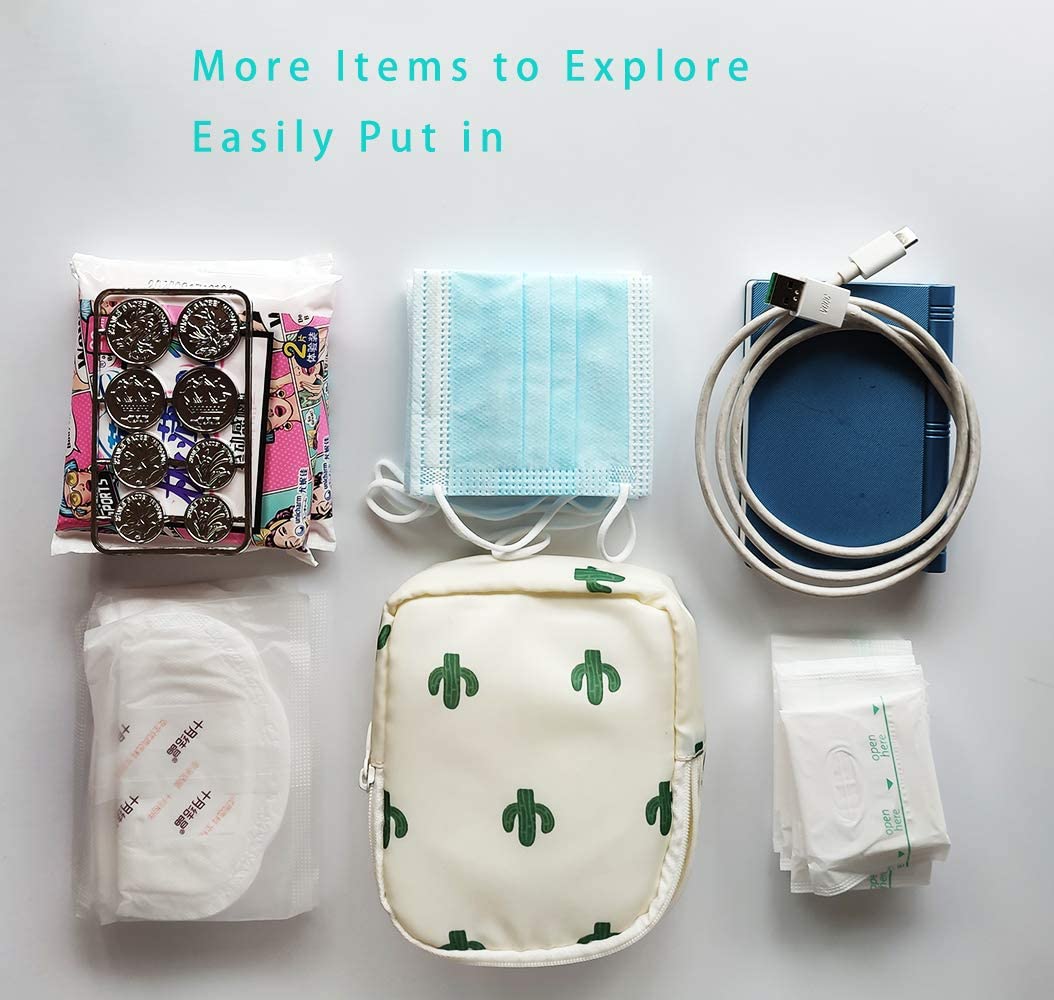 Orga'Neat Period Pouch, Period Bags For Teen Girls School, Sanitary Napkin Storage Bag For Feminine Products Panty Liners Menstrual Pads Tampon and More, Small Period Bag For Purse Travel Office…