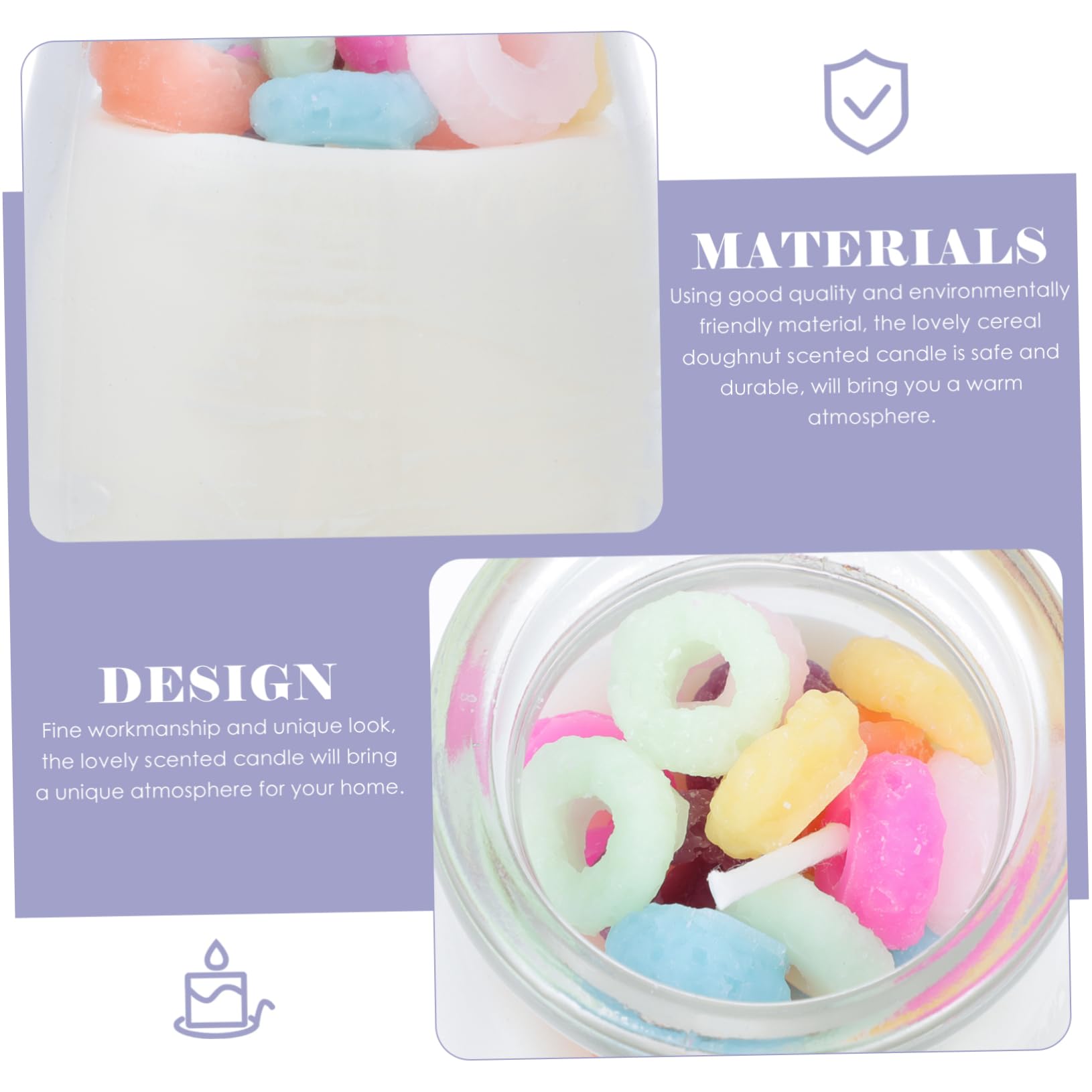 PACKOVE 2 Stück Duftkerze Donut aus Sojawachs Aromakerze mit Angenehmem Oolong Geschmack für Schlafzimmer und Aromatherapie Stilvolles