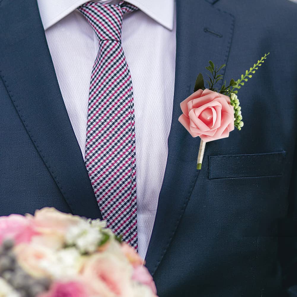 2 Pack Bloem Pols Corsage Boutonniere Set Kunstmatige