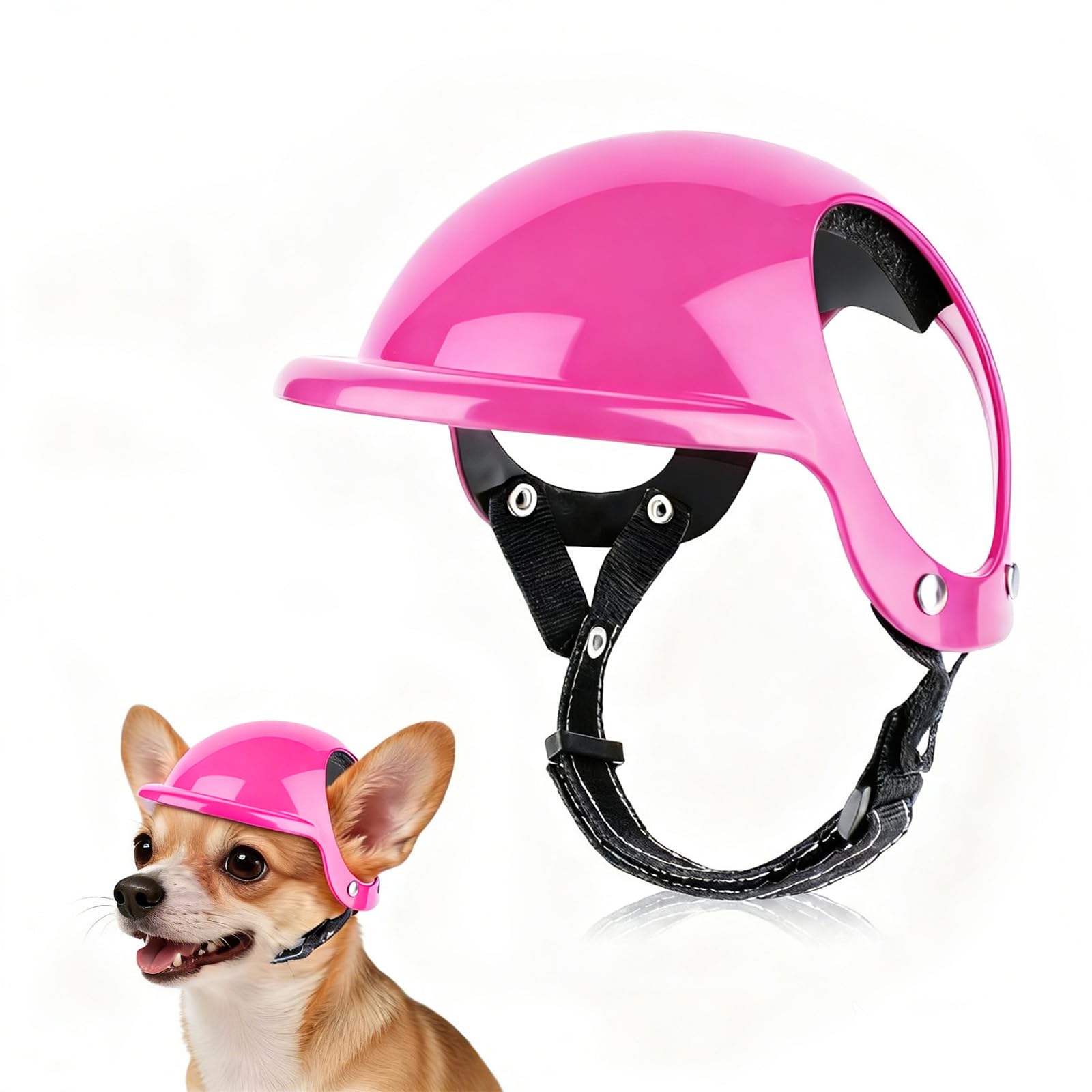PETLESO Dog Helmet for Extra Small Breed with Ear Holes, Padded with Sponge, Head Protection for Riding/Halloween Cosplay,XS
