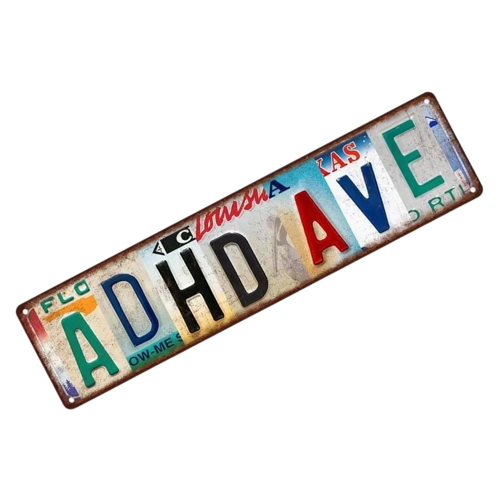 Piceioep Metal Street Sign Antique Look Multicolored Wall Decors Plaques Cafes Garage Home Room Farmhouse Garden Porch Decoration Metal Wall Art Plaques