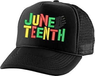 Adult Trucker Hat Juneteenth Embroidered Freedom Day Baseball Cap Adjustable Support Mesh Back Truckers