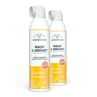 Wondercide - Wasp and Hornet Killer Aerosol Spray - 10 oz - 2 Pack | Kills Wasps, Hornets & Yellow Jackets - With Natural Essential Oils - for Porch, Patio, and Outdoor Areas - Safe Around Pets