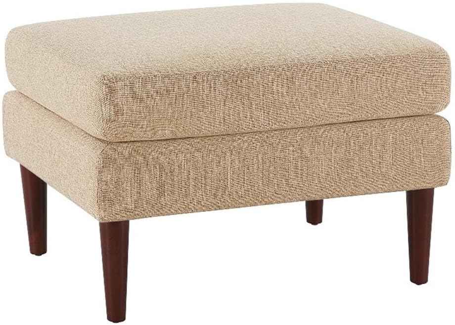 Convenience Concepts Designs4Comfort Marlow Mid-Century Modern Upholstered Footrest, Large Foot Stool for Family, Living Room Padded Ottoman Seat, 20.3"D x 27"W x 18.3"H, Gray Fabric