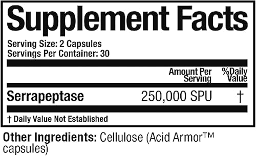 Miniatura 2 de Arthur Andrew Medical, Serretia, fórmula de serrapeptasa para apoyo muscular y sinusal, 60 cápsulas