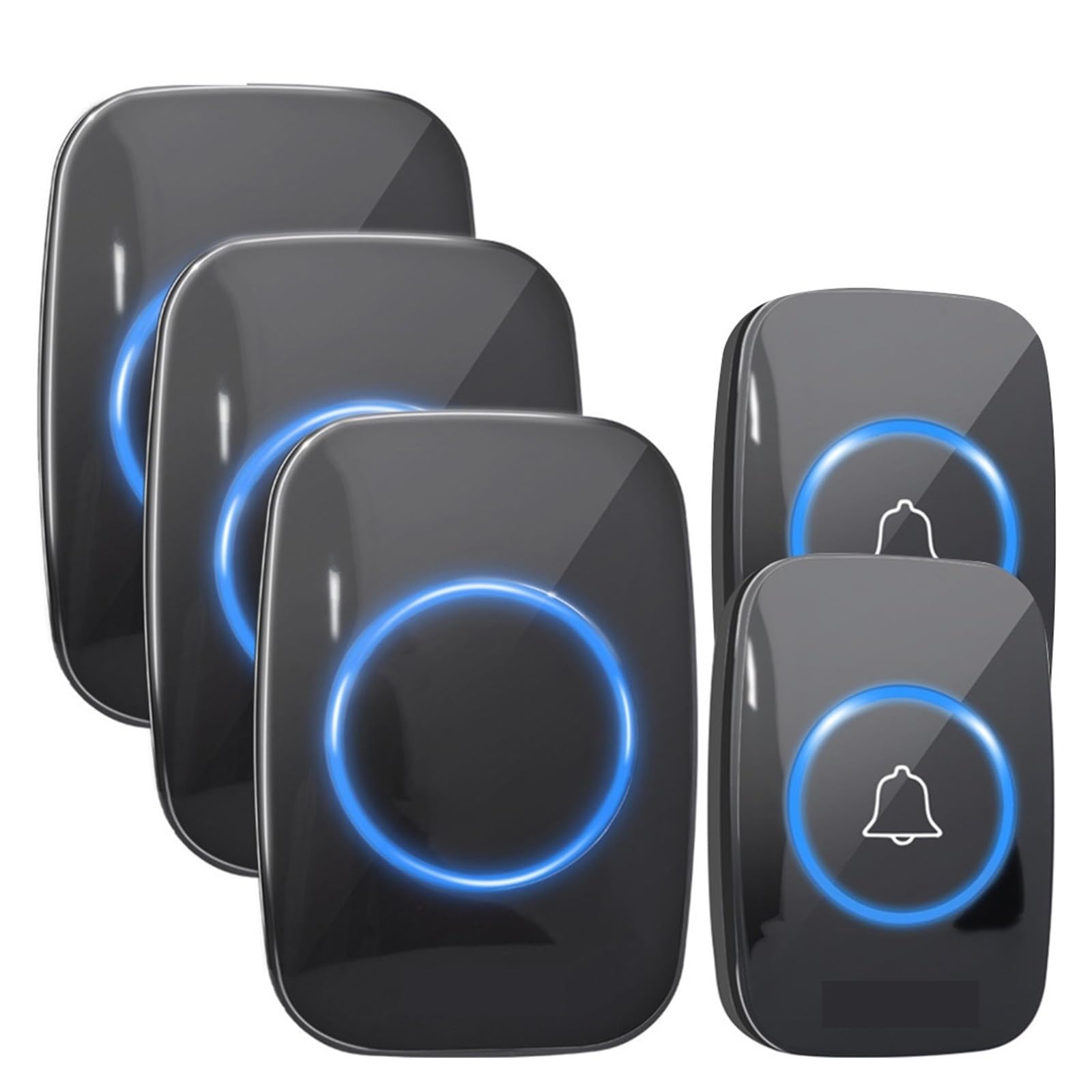 Bezprzewodowy dzwonek do drzwi IP44 wodoodporny 60 dzwonek 110DB 300M zdalny ue wielka brytania usa inteligentny dzwonek do drzwi inteligentny dzwonek do domu witamy (Color : 2 button 3 receiver, Si