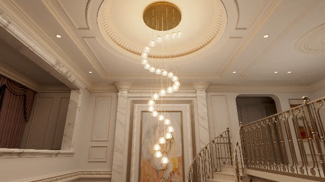 Image of 177'' Long Large Crystal Chandeliers 25-Lights LED Chandeliers for High Ceiling Handing Light Fixture for Hallway Foyer Staircase