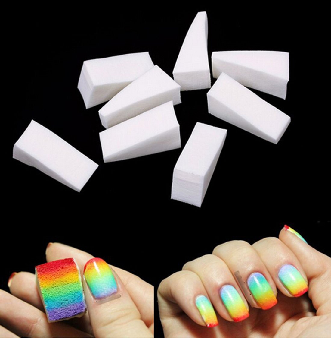 S.A.V.I Nail Art Equipment Simple DIY Nail Change Color Sponges 8 Pieces/lot 1