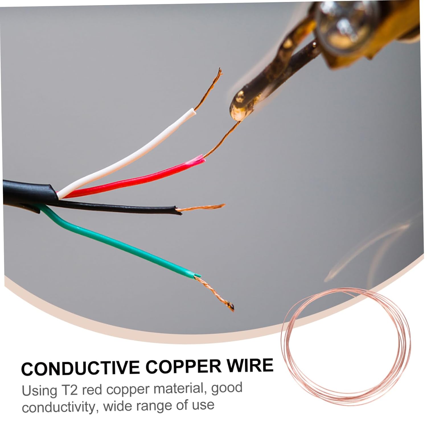 Zerodeko Solid Electric Wire Soldering Wire Conduct Spool Pure Copper Thick for Cables Making Craft
