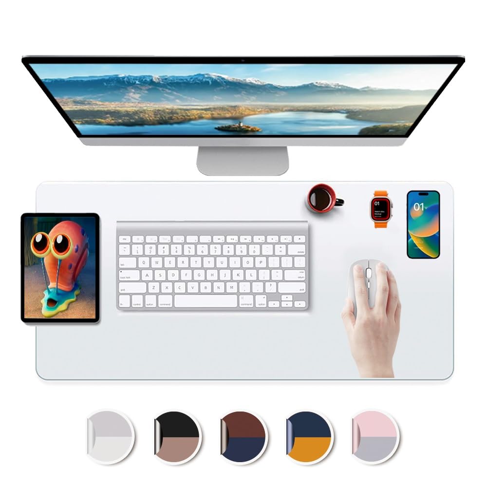 PVC-Computer-Pad, 43,2 x 61 cm, transparente PVC-Kunststoffhülle, für Zuhause, Computer, Laptop, Tastatur, Malen, Computerschutz, transparent, waschbar, wasserdicht, mit Mauspad