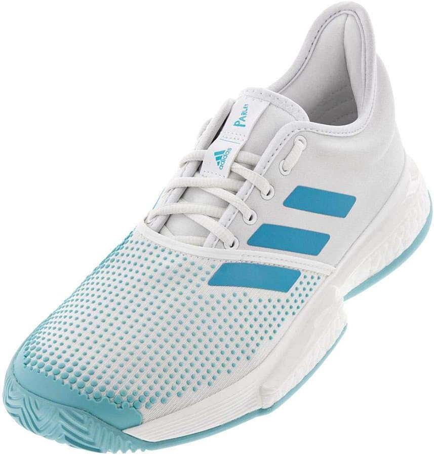adidas SoleCourt Boost x Parley Womens Tennis Shoe (White/Teal) (9)
