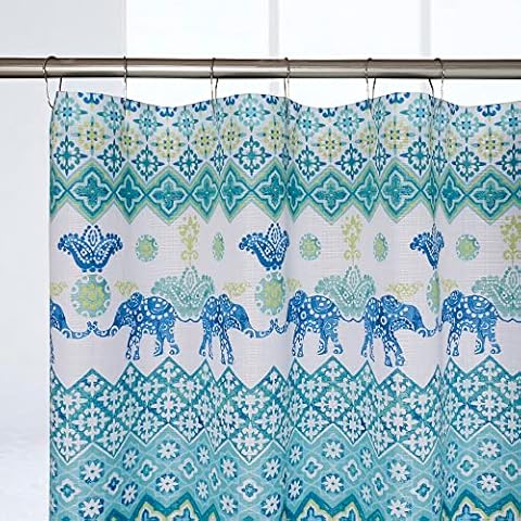 Chyhomenyc Elephant Bathroom Shower Curtain, Solid Textured Fabric Shower Curtain, Cute Fashion Shower Curtain for Bathroom, Elegant 3D Digital Printing Patern Bathroom Shower Curtain, 70" Wx72 L Cover