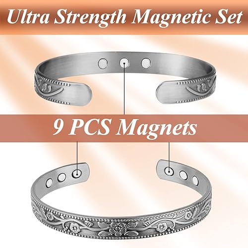 Miniatura 2 de Vicmag Pulsera de cobre para mujer, artritis, terapia magnética articular para aliviar el dolor, túnel carpiano, 3500 Gauss, pulseras magnéticas 100
