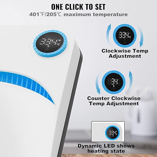 Miniatura 4 de VEVOR Máquina de prensa de calor, 9 x 9 pulgadas, impresora de camisa portátil, multifuncional, transferencia de sublimación, prensa de calor