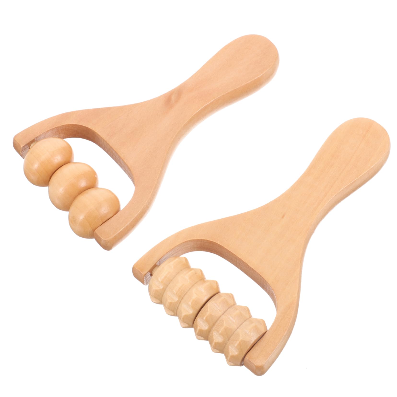 VALICLUD Rodillo de Masaje Manual de Madera para Piernas y Espalda, Fácil de Sujetar, 2 Piezas, Adecuado para Aliviar la Hinchazón y Usar mientras Escuchas Música