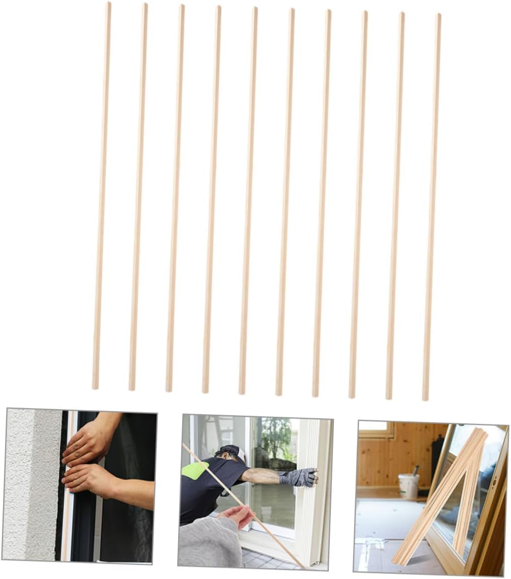 10pcs Wooden Window Trim Long Edge Decorative Molding for DIY Projects Natural for Home and Office Use Smooth Finish Easy to Install
