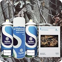 STARTER Kit Hidroimpresion: 1 Activador 400 ml + 1 barniz y color de fondo adecuados de 400 ml + 1 Manual + 1 Lámina hidroimpresión camuflaje. Ancho: 100cm. Largo: 200cm (HCA-136)