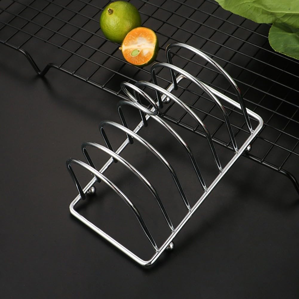 Porte-Toasts En Acier Inoxydable - 8 Emplacements - Design Surélevé - Pour Maison/Resto
