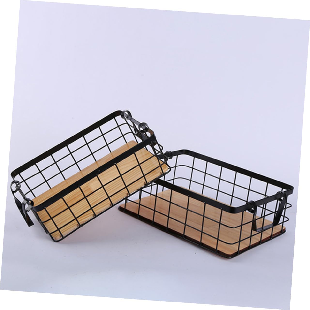 1Pc Chic Multi Function Storage Basket Stylish Black Kitchen Organizer for Home Capacity Design for Fruits and Household Items