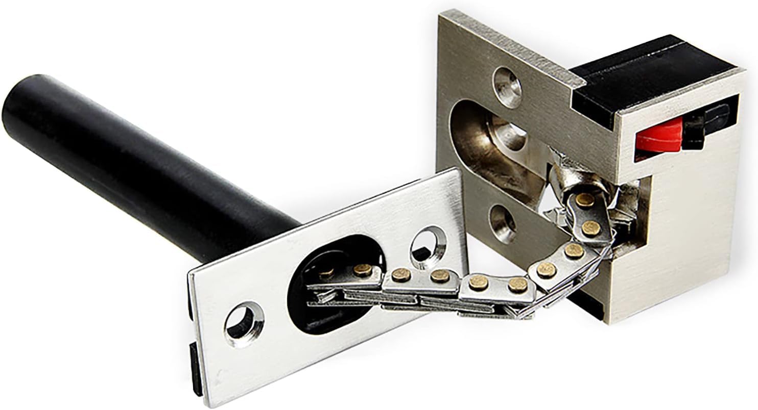 Door Latch， Silent Spring Heavy Duty Door Chain Lock Zinc Alloy Concealed Latch Multicolor(Brushed)