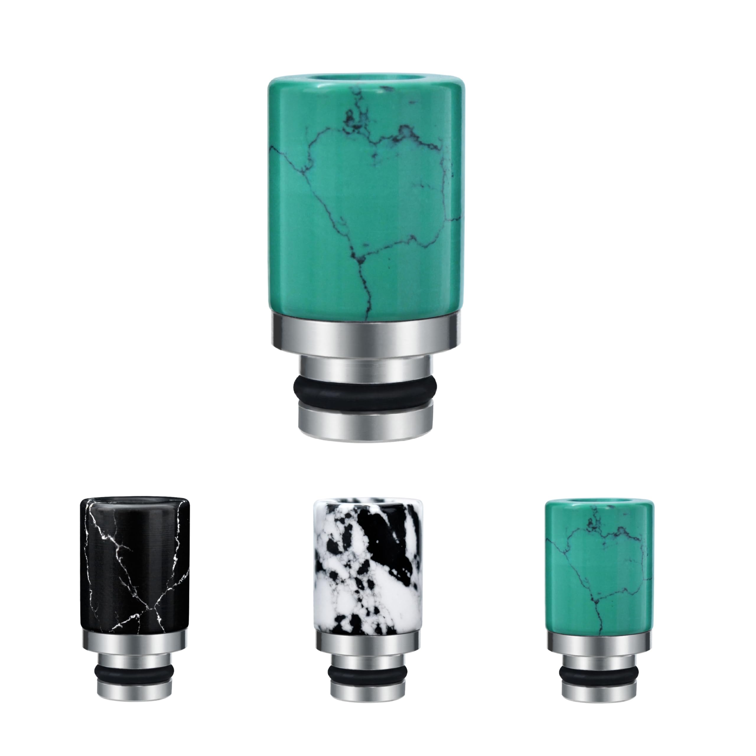 WOLFTEETH 510 Drip Tip Pine Stone Mouthpieces for Electronic Cigarette Vape Tank Vaping Devices | Nicotine Free/Black on Green 131803