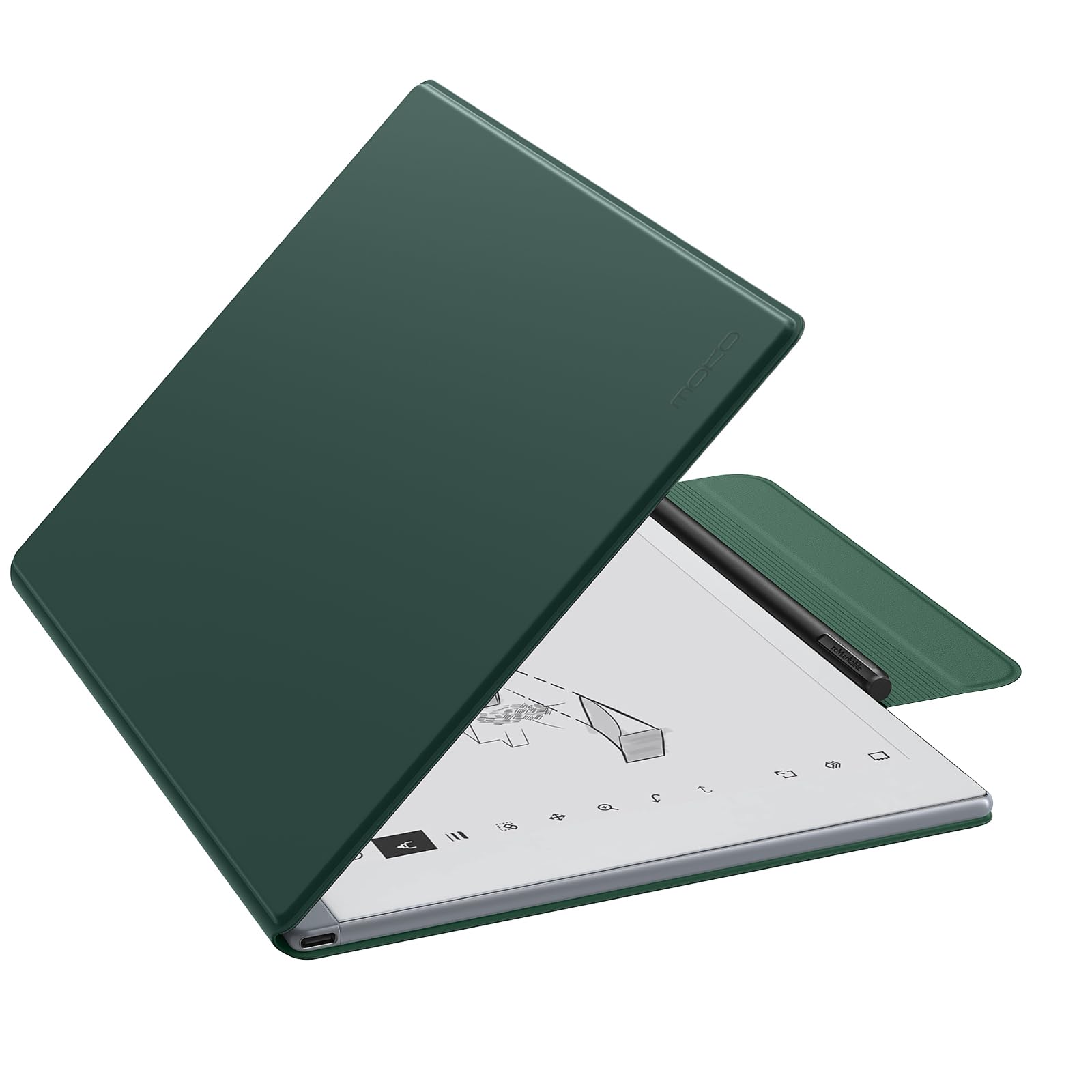 MoKo Custodia Compatibile con remarkable 2 2020, Custodia Folio Magnetica Ultrasottile con Ampia Chiusura per Penna, Cover in Pelle per Tablet per remarkable 2 2020, Verde notte