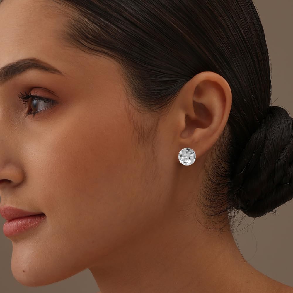 Chamsy 925 Sterling Silver Stud Earrings for Women | Pierced Omega Back Earrings | Omega Earrings Jewelry Gift - Image 2