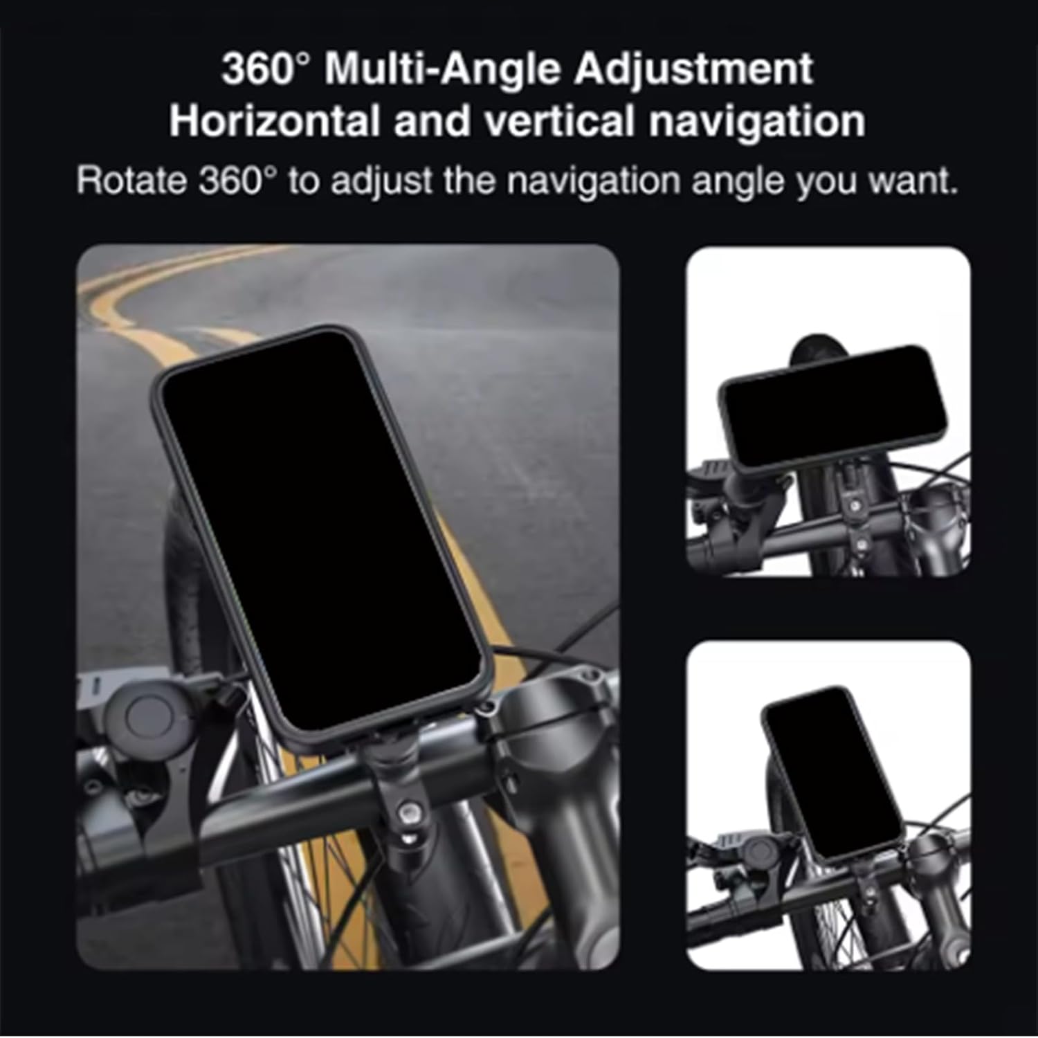 Motorcycle Phone Mount Rotation Fast Release Aluminum Bracket Aluminum Alloy Phone Stand for Bike