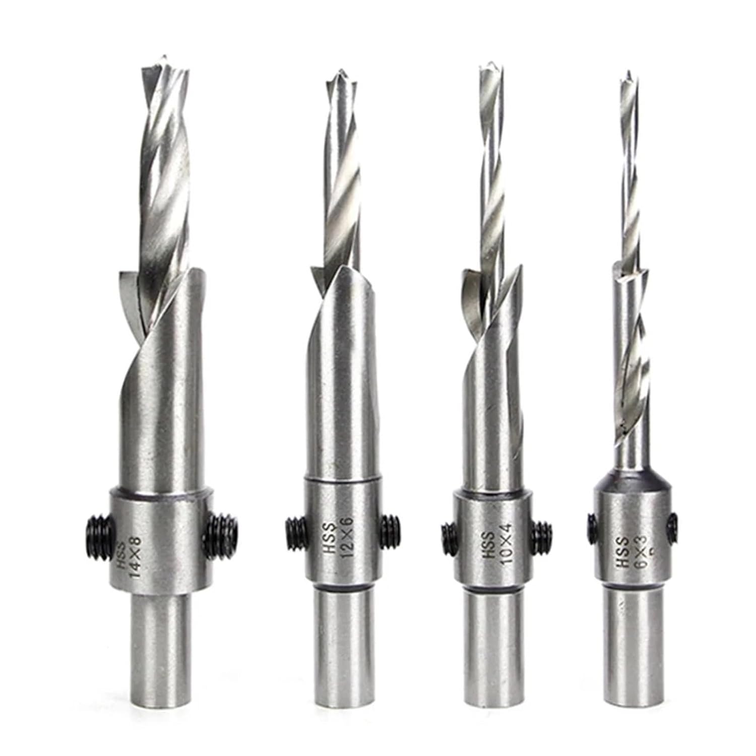 Woodworking Countersunk Head Salad Drill Flat Bottom Drill Bit Secondary Step Table Drill Woodworking Punching High Speed Steel 1Pcs(4x9x100mm)