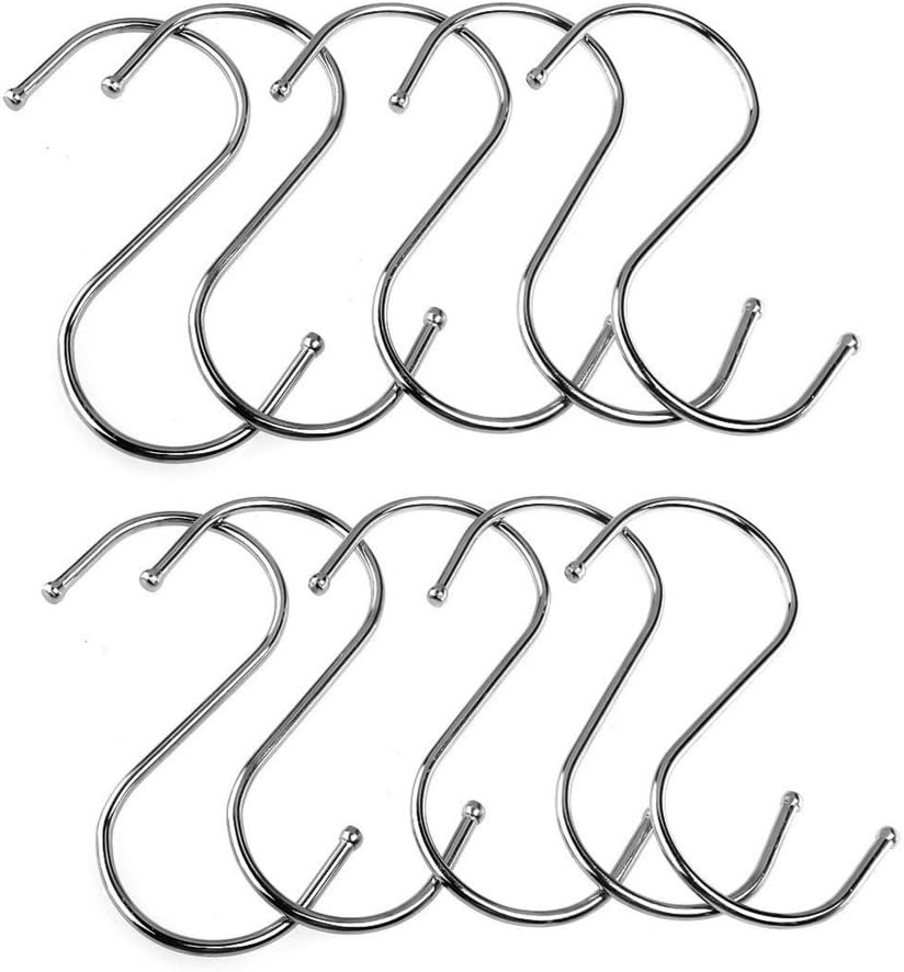 Blасk Frіdау 🔥 Kaariss Premium 10-Pack Stainless Steel Round S Shaped Hooks Chеареѕt 🛒 Kaariss Premium 10-Pack Stainless Steel Round S Shaped Hooks