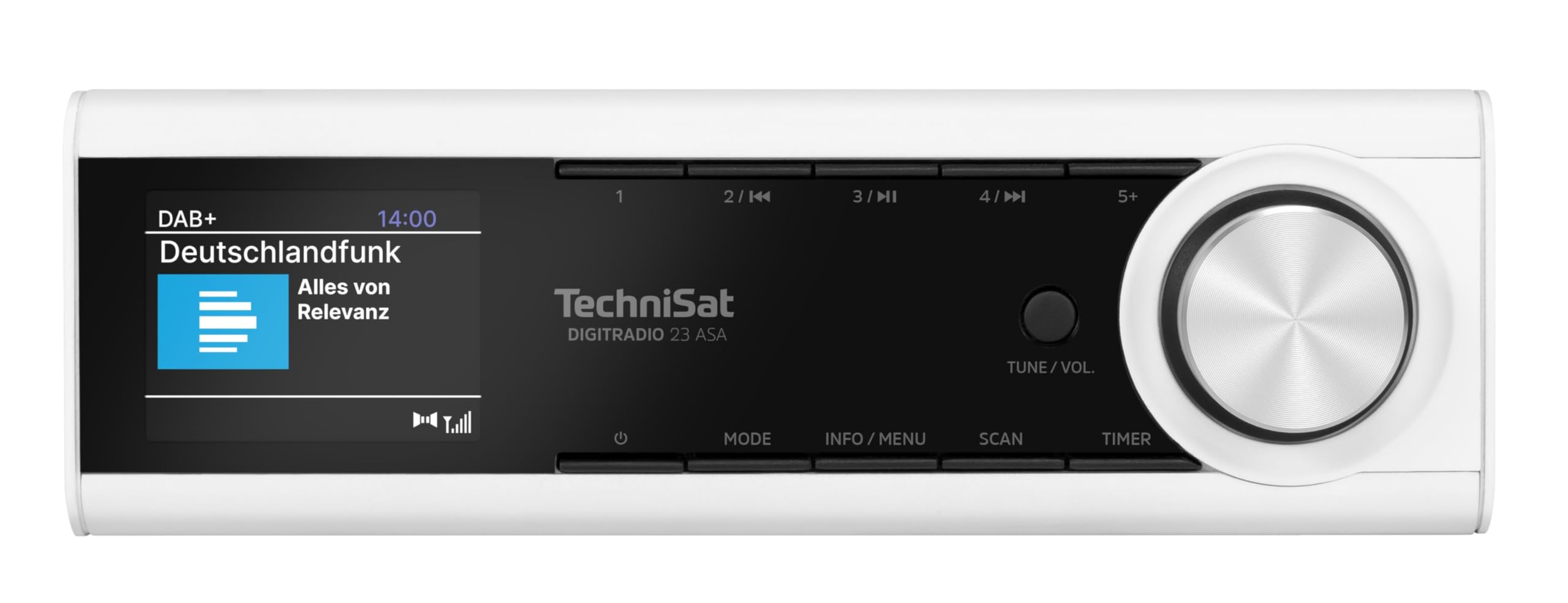 TechniSat DIGITRADIO 23 ASA Radio encastrable de cuisine avec alerte automatique de sécurité (ASA, radio de cuisine DAB, FM, écran couleur TFT à intensité variable, streaming audio Bluetooth, 2 W