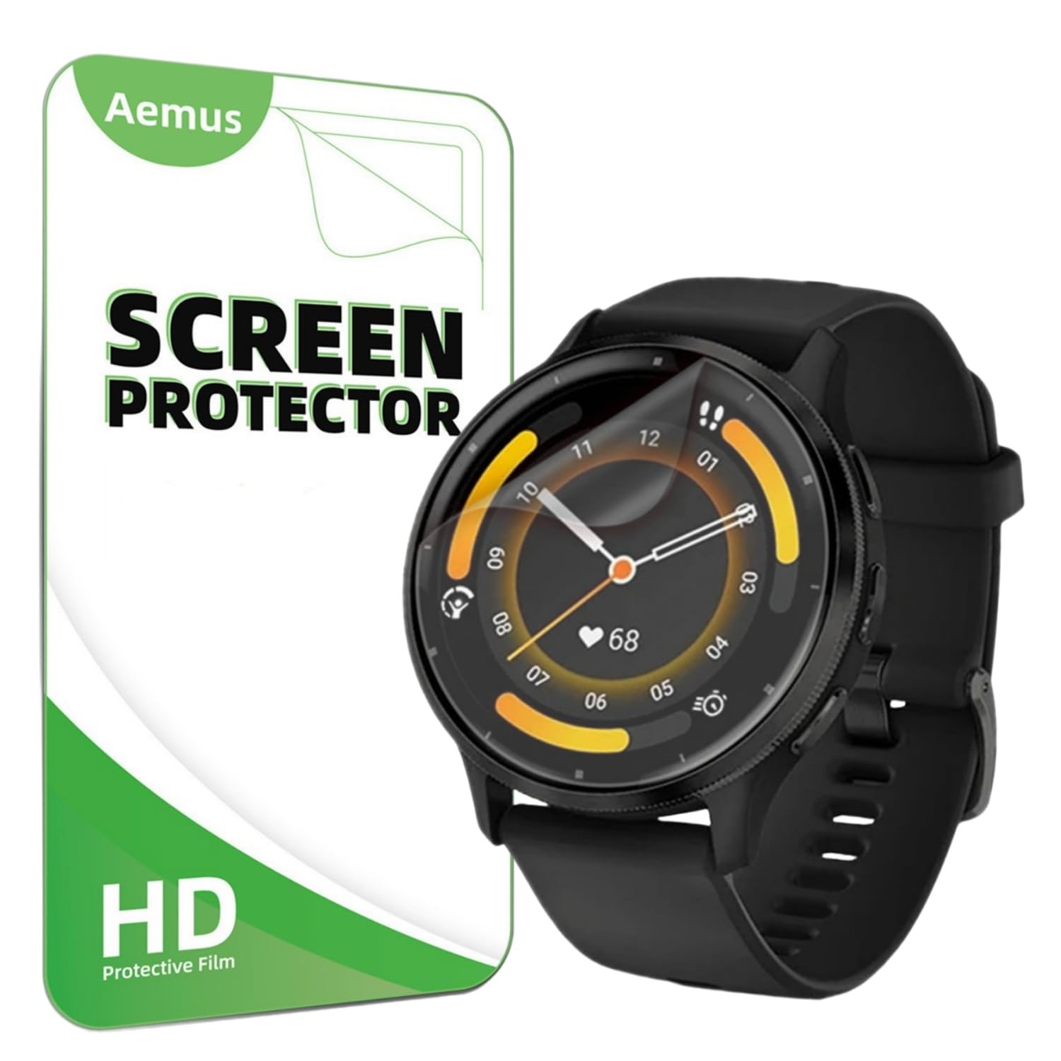 Aemus Screen Protector Compatible for Garmin Venu 3 / Venu 4 45mm Smart Watch (4 Pack) Flexible Full Coverage TPU Clear Film (Venu 3)