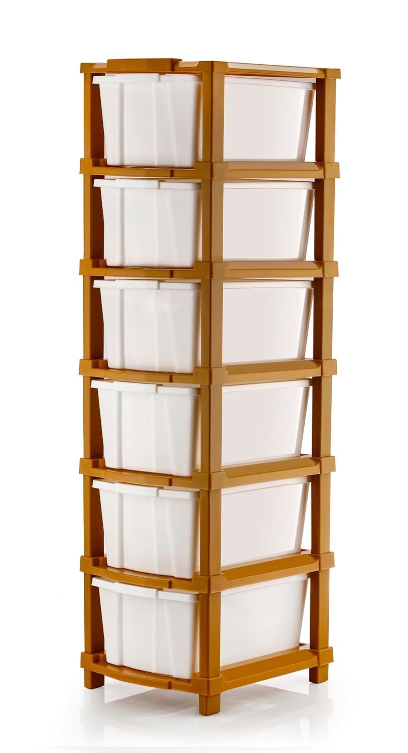 Plastic Modular Drawer Chest Organizer | Multi-Purpose Storage Cabinet for Home, Office, Doctors Clinic, School & Parlor Use (6 XL WHITE)-image-10
