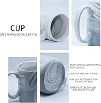 Coffee Mugs Ensemble de 4,16 OZ Grandes tasses de café en marbre grandes tasses à thé en céramique avec poignée pour boissons chaudes et froides, ensemble tasse de café gris