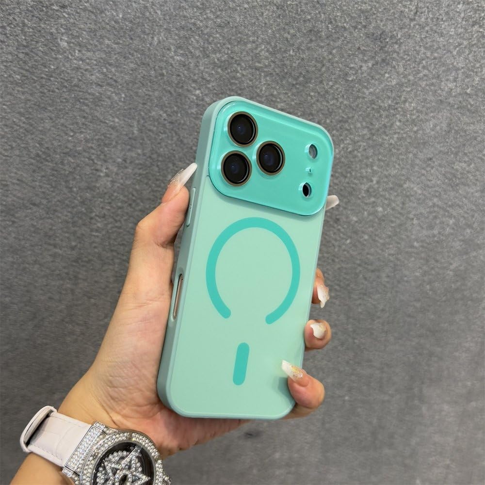 Coque iPhone 16 Pro Max magnétique mate verte avec protection objectif intégrée - 6
